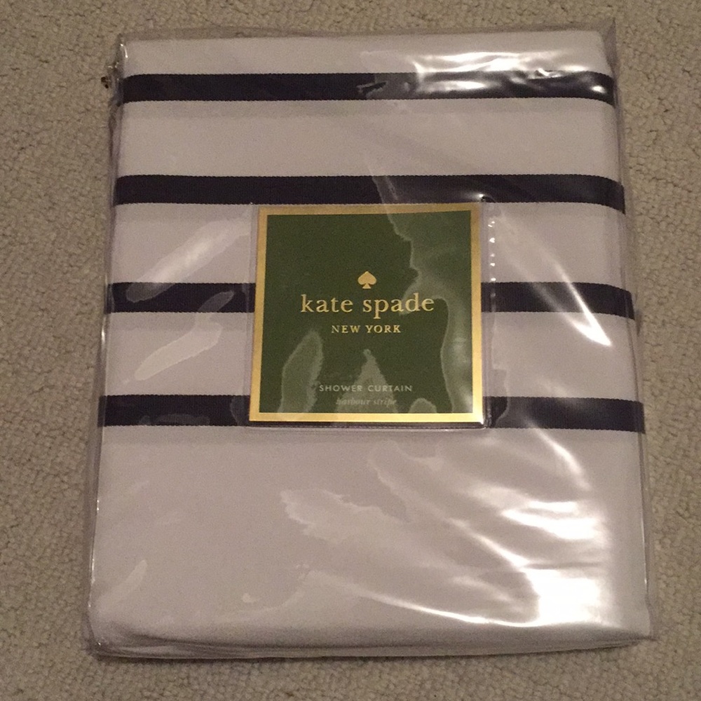 Kate Spade Harbour Stripe Shower Curtain, Navy